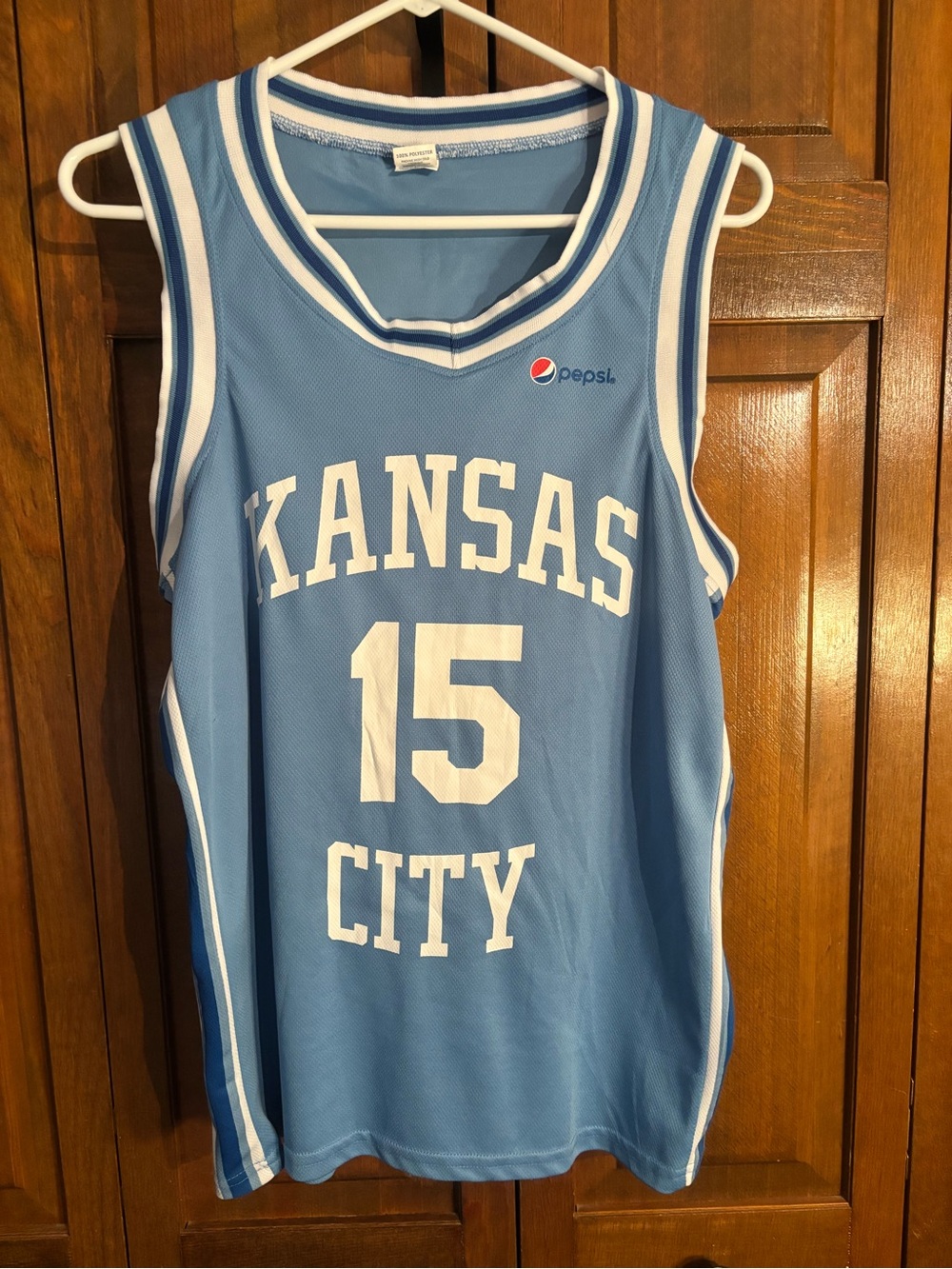 Kansas City Royals Light Blue Basketball Jersey "85" "15" World Series
